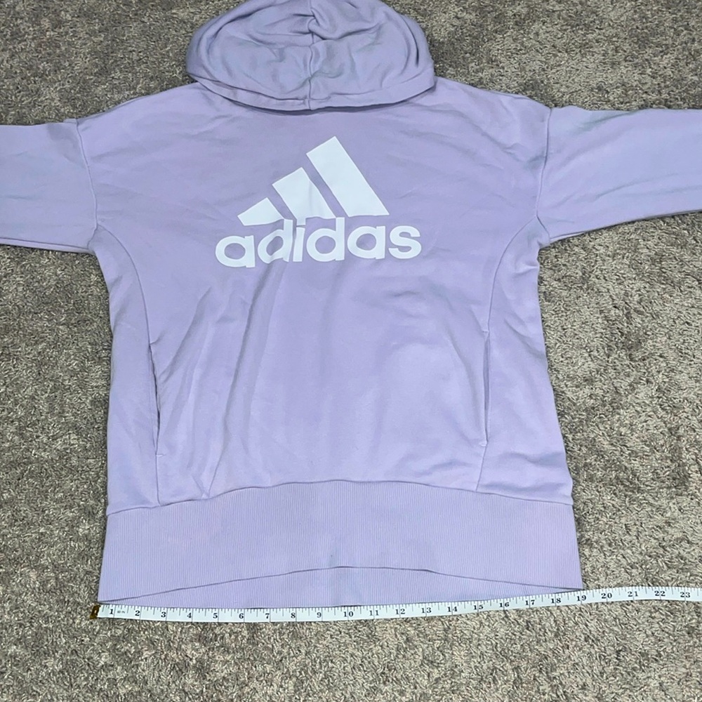 Adidas, Small, Lavender hoodie sweatshirt,  women’s purple hoodie, white wording